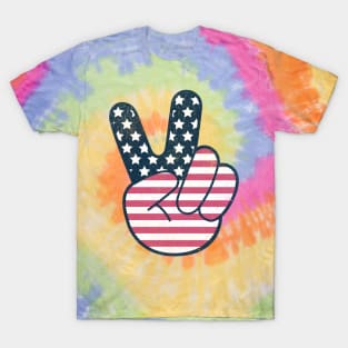 American Flag Peace Sign T-Shirt